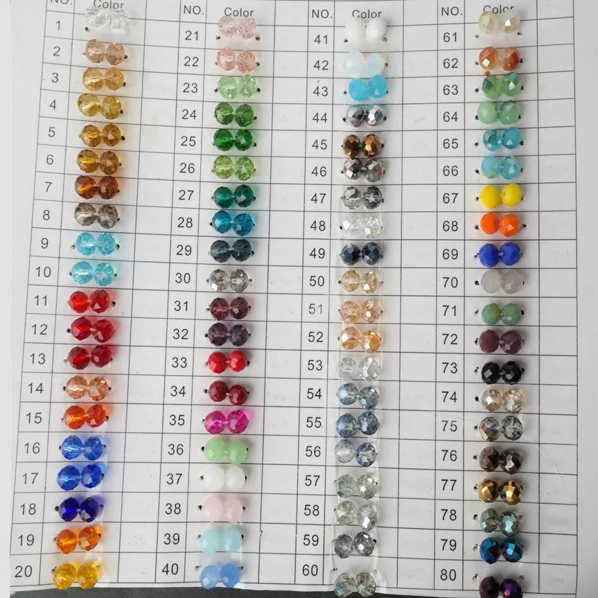 Wholesale DIY Rondelle Crystal Loose Beads Pujiang 6x4mm 8x6mm Faceted Crystal Glass Beads for Jewelry Making