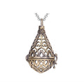Vintage Locket Brass Perfume Aromatherapy Cage Pendant Diffuser for Women Men Wholesale Jewelry Water Drop Cage Pendants Fashion