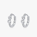 Ailmay 925 Sterling Silver Infinity Love Infinite Ear Buckles for Women Clear CZ Hoop Earrings Wedding Engagement Fine Jewelry