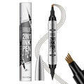 Waterproof Long Lasting 2 in 1 Liquid 4-tips Eyebrow Black Eyeliner Pen Double Head Eyebrow Eyeliner Pen