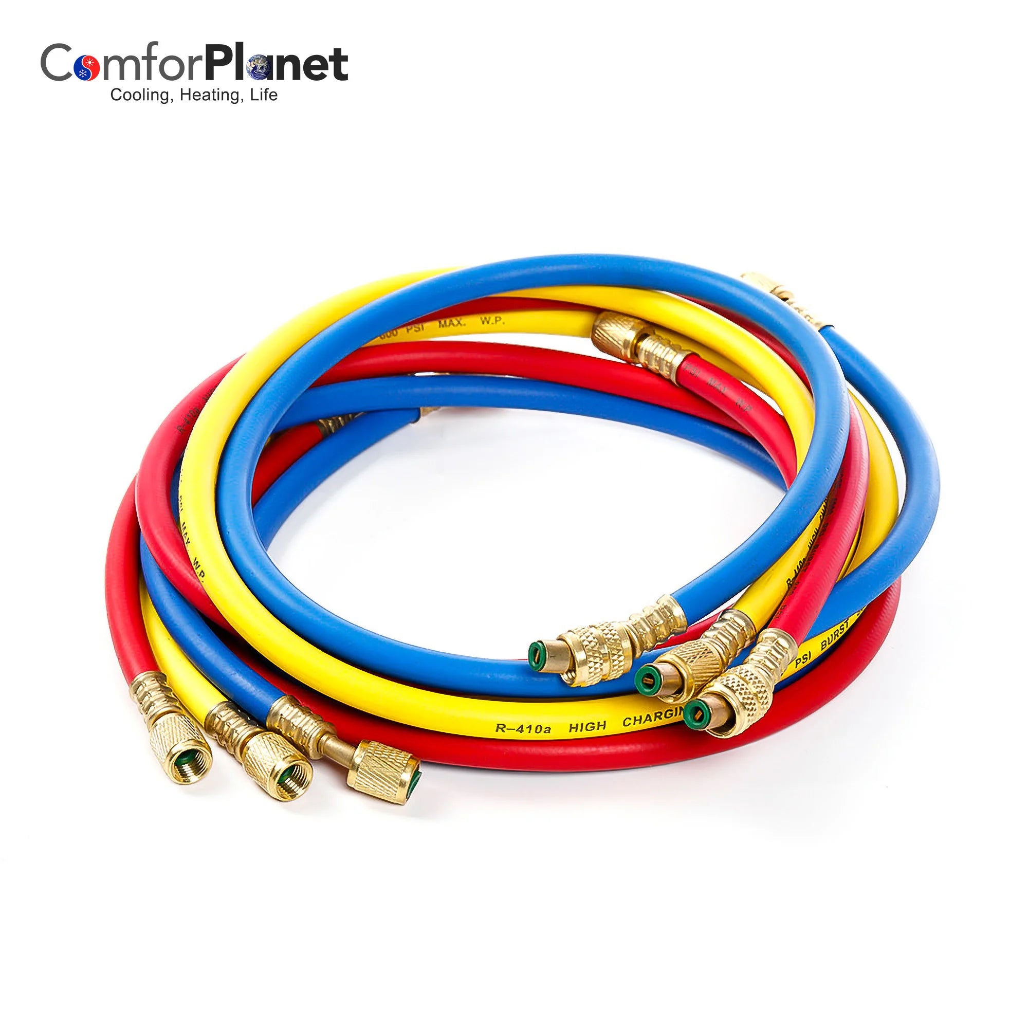 HVAC Part 1/4" Refrigerant Charging Hoses with Ball Valve 5 Ft. Long Red/yellow/blue / Carton Packaging Industrial Gas