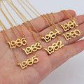 K120 Personalized 1980-2020 Birthday Digital 18K PVD Gold Plated Jewelry Stainless Steel Birth Number Year Pendant Necklace