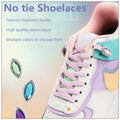 2024 Factory Direct Sale Hot Trend Lazy Flat for Shoelace Polyester No Tie Elastic Buckle Shoelaces Metal Colored Diamond Design