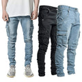 2022 New Arrival Hot Sale Fashionable Designer Pocket Cargo Skinny Stacked Jeans for Men