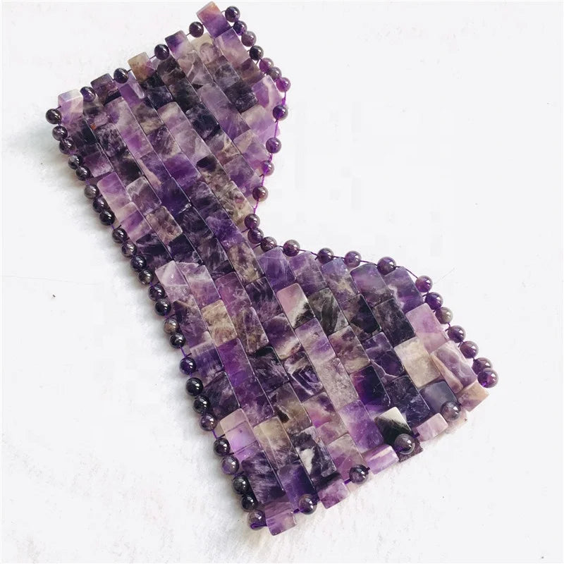 Wholesale Natural Healing  Jade Eye Mask Stone Amethyst  Crystal Eye Mask for Gift