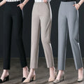 S-5XL Spring and Autumn Women's Professional Suits High Waist Casual Pants Loose 9-point Straight Suits