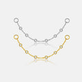 FUAMAY Fashion Water Drop Zircon Chain Studs Decoration 18K Gold Plated 925 Sterling Silver Personalized DIY Earrings Decoration