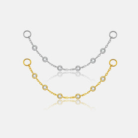 FUAMAY Fashion Water Drop Zircon Chain Studs Decoration 18K Gold Plated 925 Sterling Silver Personalized DIY Earrings Decoration