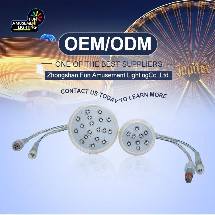 New DC24V Ferris Wheel LED RGB Programming Lights IP65 Plastic Body for Theme Park Amusements