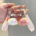 Car Key Ring Chain Bag Small Pendant Accessories Rubber Key Chain Creative Cartoon Cute Soft Doll Rainbow Cloud Kawaii Keychains