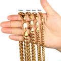 Stocks Men Fashion Design Simple 18k Gold Plated Stainless Steel Cuban Link Chain Necklace