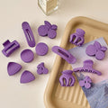 MIO Women Girls Purple Hair Claws Hairpin Barrettes Pantone Color of the Year Very Peri Hair Clamps for Hair Accessories