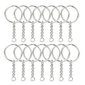 50PCS Split Key Ring with Chain 1 Inch and Jump Rings Silver Metal Parts Keychain with Open Jump Ring and Connector Keyring Bulk