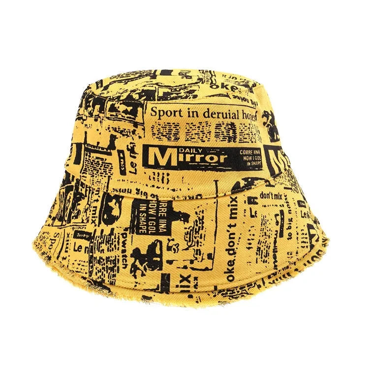 Two Side Bucket Hat One Side With All Over Printed Logo Reversible Cap With Embroidery Logo on Front One Side  Bucket Hat
