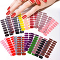 20Colors Solid Color Semi-Cured Gel Nail Sticker UV LED Lamp Gel Adhesive Full Cover Decals Manicure Nail Art Decorations
