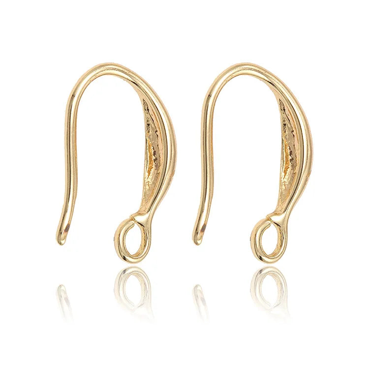Trendy Gold Plated Brass Simple Ear Hook Pendants for DIY Jewelry Fittings