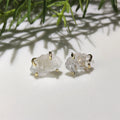 Factory Irregular Natural Amethyst Black White Rose Quartz Studs Raw Stone Citrine Earrings Gold Plated Jewelry for Women Trendy