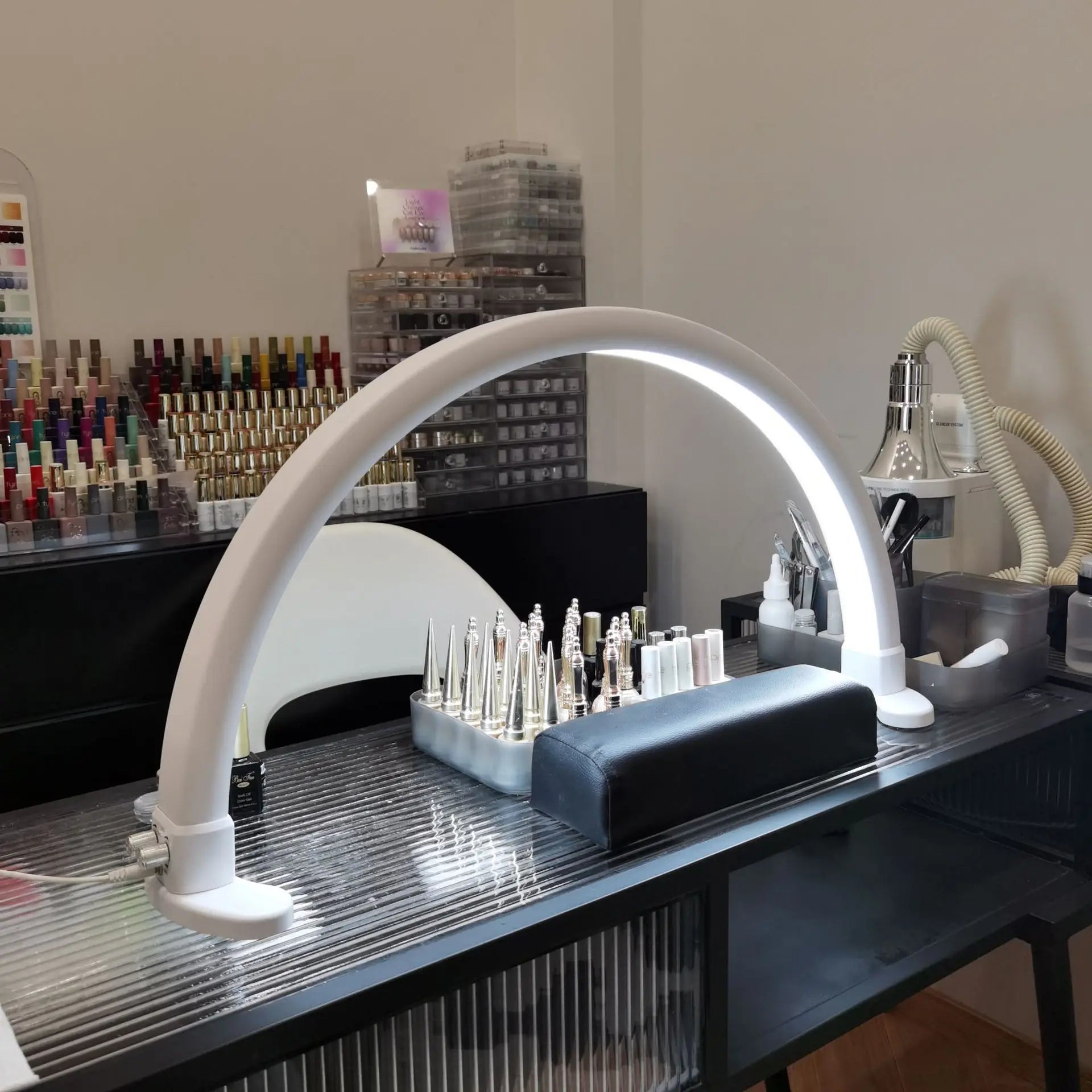 High Brightness 48W 750mm Diamond Nail Table Lamp Flashing Half Moon Nail Lamp Light Lighting Half Moon Arch LED Lamp