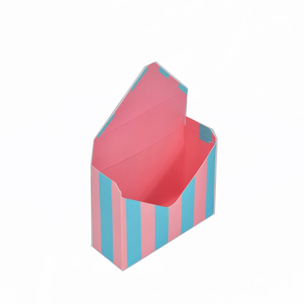 CSMD Chinese Manufacturers Wholesale Blue Stripe Design Florist Cardboard Flower Envelope Box for Valentine Day