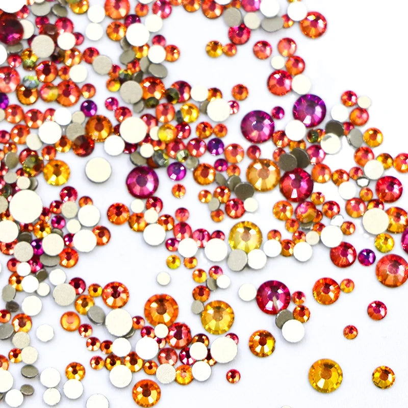 Wholesale SS3-SS50 Over 50 Colors Glass Flat Back Non Hot Fix Nail Rhinestones for Nails Art Decoration DIY Design