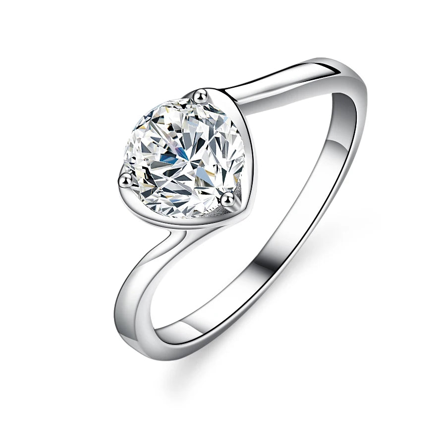 Wholesale Luxury S925 Silver Plated Fine Jewelry Zircon Eternity Moissanite Wedding Engagement Band Rings for Women