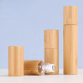 ECO Friendly Natural Bamboo Containers Perfume Oil Roll on Glass Bottle with Roller Ball 3ml 5ml 10ml