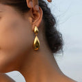 Women's Fashion Gold Earrings Large Waterdrop Earrings Gold