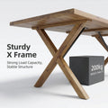 Solid Wood Farmhouse Modern Foldable Cross Leg Dining Table for Outdoor Weddings and Restaurants