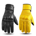 Yellow Retro Motorcycle Winter Gloves Windproof Cycling Skiing Warm Heating Gloves for Men Women Bicycle Moto Gloves Protective