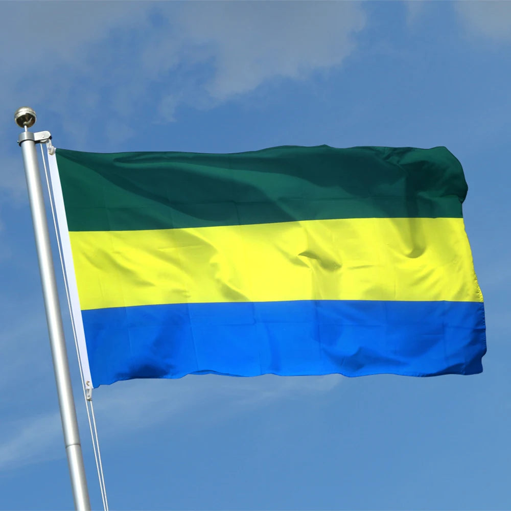 Wholesale Fast Shipping Customized Logo 100% Polyester Flags 3x5ft the Gabonese Republic All Country Flag