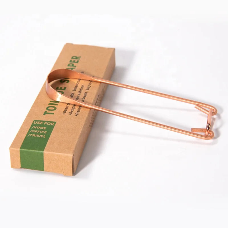 Hot Sale Pure Copper Oral Cleaner Dental Personal Hygiene Care Tongue Scraper