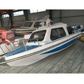 60HP High Speed Half Cabin Fiberglass Taxi Kit Boat with Passenger and Cargo Capacity for Lake and River Water Play Equipment
