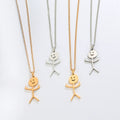 Wholesale Metal Crafts Custom Female Decoration Ornaments Stainless Steel Gold Silver Funny Doodle Necklace