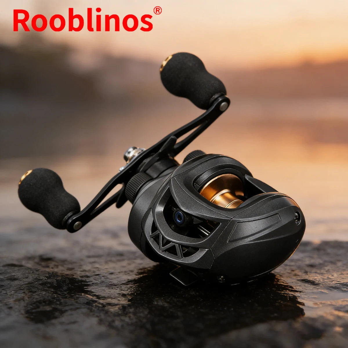 [Germany Stock] Rooblinos AK2000 Left Hand Baitcasting Reels-7.2:1 Gear Ratio Bait Compatible for Stream Lake River Fishing