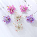 Wholesale Women Fashion Jewelry White Purple Ink Beaded Flower Stud Earrings