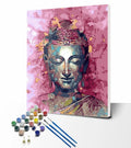 Original 3d Indian Acrylic Buddha Head Wall Art Painting