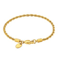 Women Rope Link Bangle PVD 18K Gold Plated Stainless Steel Fashion Waterproof Jewelry MEN Girls 3mm Twisted Rope Chain Bracelet