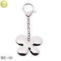 High Quality Flower logo Keychains Zinc Alloy Handbag Hardware Metal hang Charm Plates for Purse Accessory