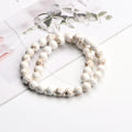 White Color Stabilized Turquoise Round Beads Stone Loose Strand Beads Round Bead for Bracelet
