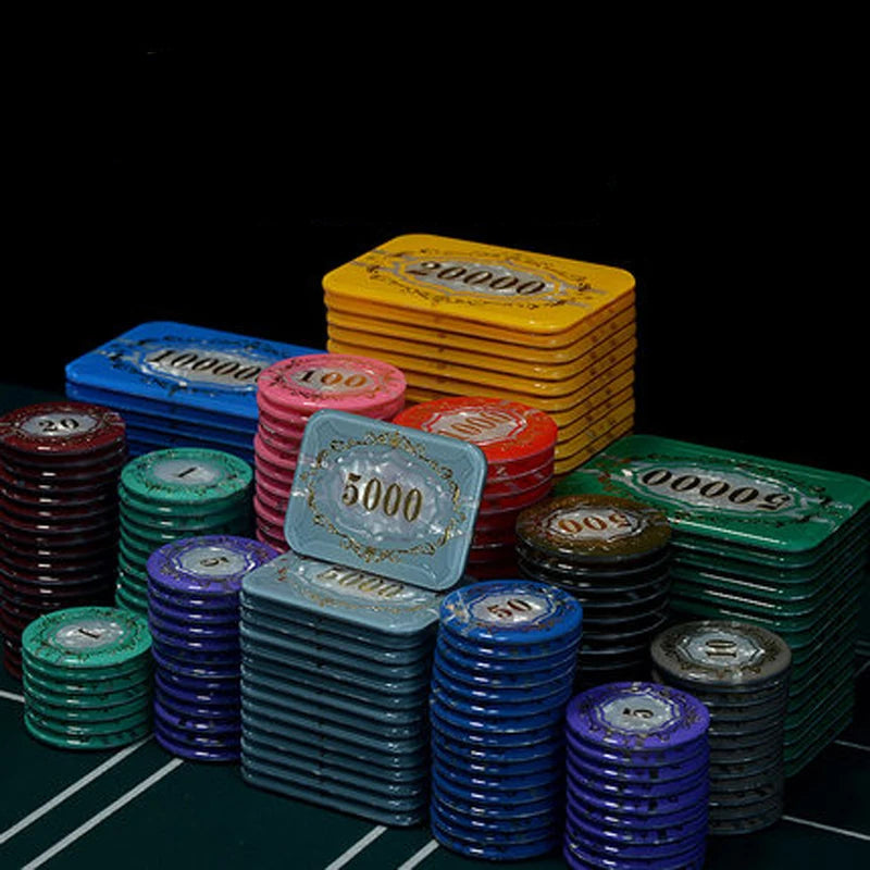 Hot Sale JIAYI Brand Square Crystal Poker Chips Custom Made Professional Casino Use European Coins Design Multiple Colors Model