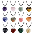 DIY Gemstone Pendants Natural Healing Crystal Stone Heart Shaped Pendant for Women Agate Pendant Necklace Accessories