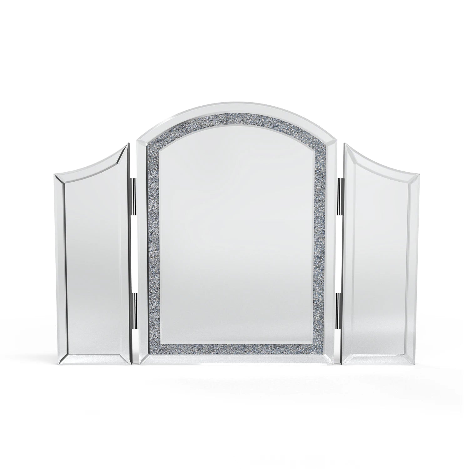 Modern Crushed Diamond Vanity Mirror Makeup Folding Dressing Table Mirror for Bedroom