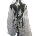Trending Wedding Tulle Luxury Lace White Dress Heavy Beaded 3D Flower Lace Embroidered Net Fabric