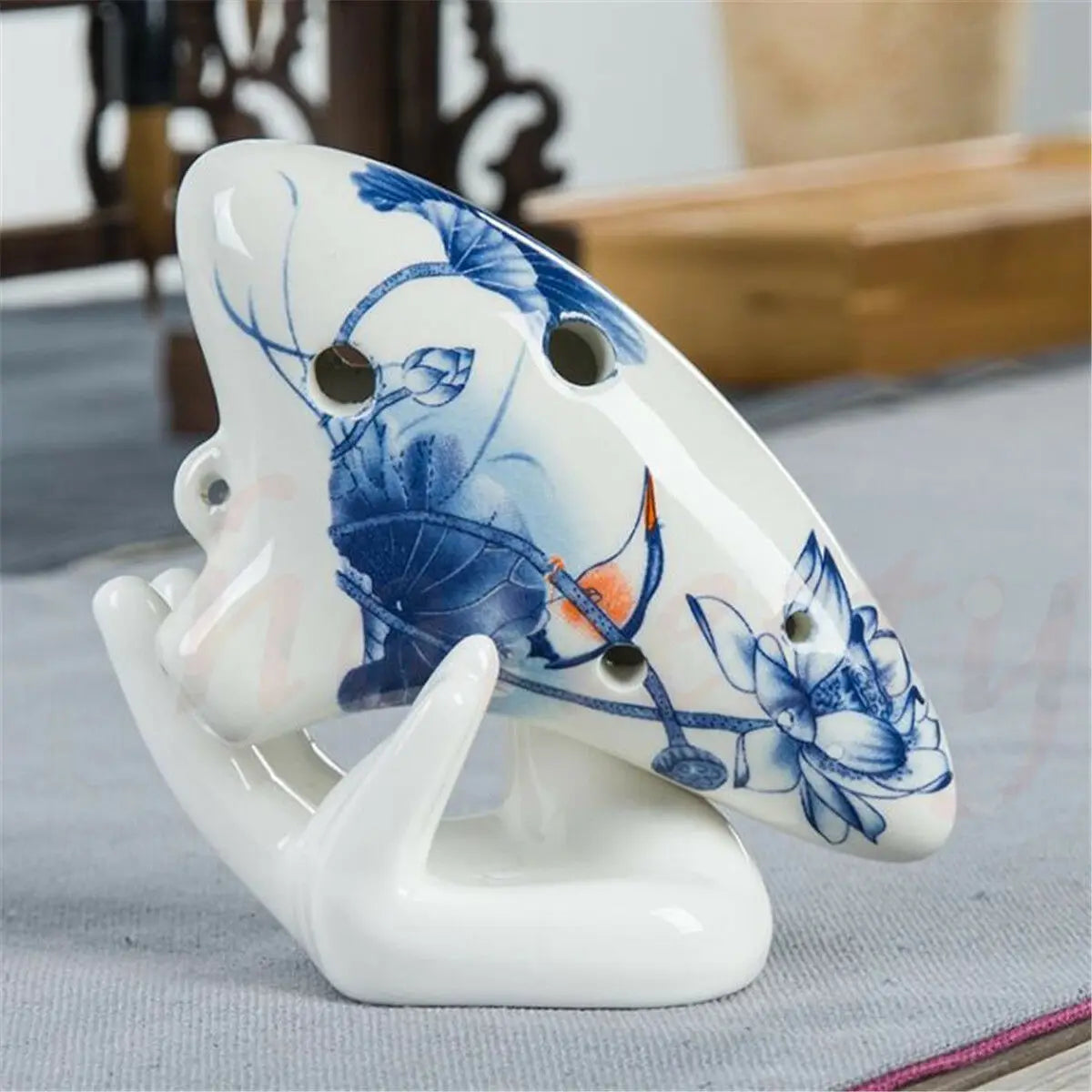 Ocarina Hand Holder Ceramic Guanyin Filter Hand Shelving Decoration White Porcelain Hand
