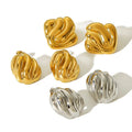 Fashion Waterproof Stainless Steel Jewelry 18k Gold Plated Irregular Geometric Pattern Earrings Non Tarnish YF3874