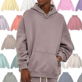 Men's Premium 100% Cotton Thick French Terry Pullover Hoodie Custom Logo Embroidered Oversized Streetwear with Plain Design