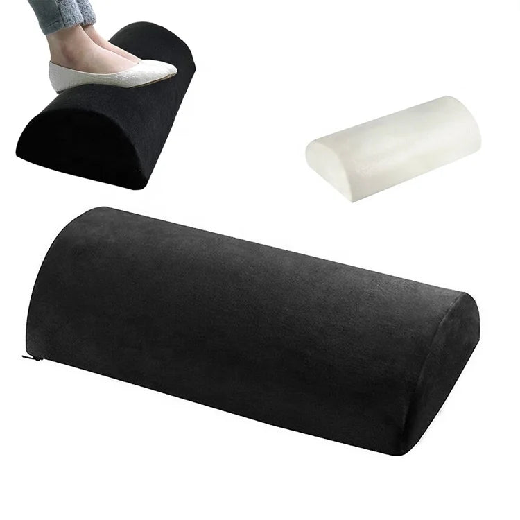 Half Moon Bolster Semi-Roll Pillow Ankle Knee Support Elevation Back Lumbar Neck Pain Relief Memory Foam Pillow Cushion