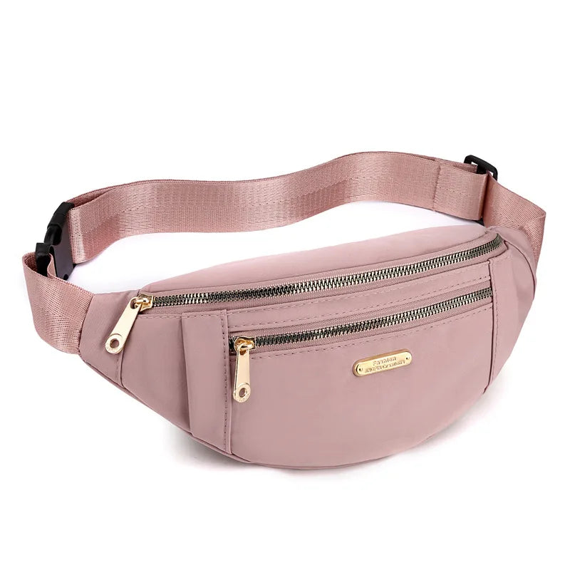 Custom Logo Nylon Women Waist Bags Large Capacity Ladies Travel Running Sport Belt Bags Fanny Pack with Adjustable Strap