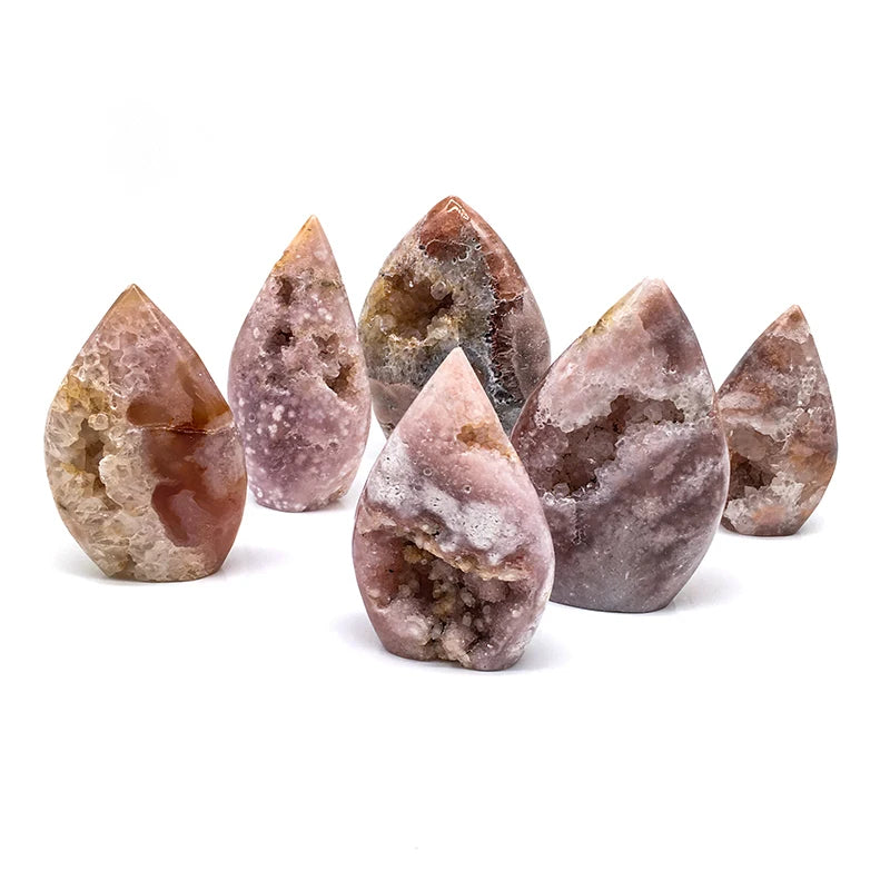 Wholesale Natural Crystal Druzy pink Amethyst Free Form Polished Crystal Craft pink Amethyst Flames for Decoration