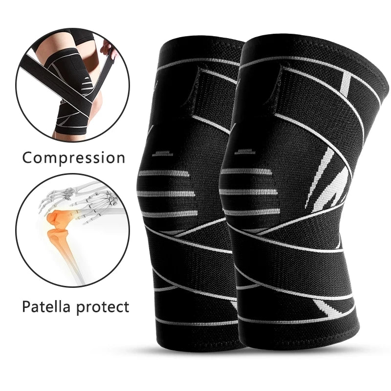 Knee Brace for Sport Knee Support Kneepad Silicone Spring Patella Protector Running/ Volleyball